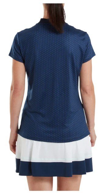 FootJoy Zip Blade women's polo, tonal tile navy print
