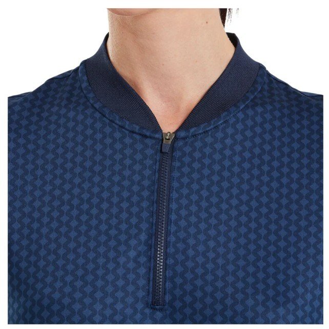 FootJoy Zip Blade women's polo, tonal tile navy print