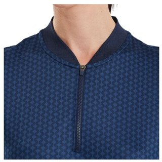 FootJoy Zip Blade women's polo, tonal tile navy print