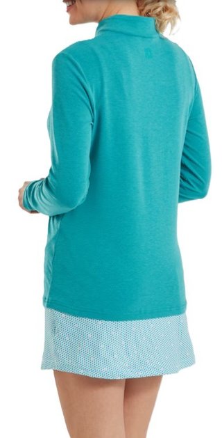 FootJoy 1/4 Zip Blade Collar Midlayer ladies sweatshirt, tile blue/glacial blue/white