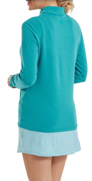 FootJoy 1/4 Zip Blade Collar Midlayer ladies sweatshirt, tile blue/glacial blue/white