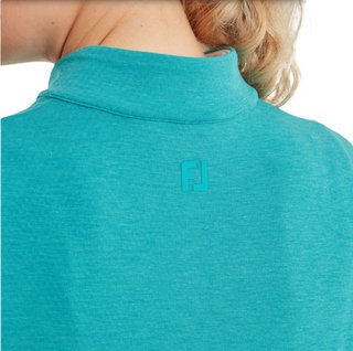 FootJoy 1/4 Zip Blade Collar Midlayer ladies sweatshirt, tile blue/glacial blue/white