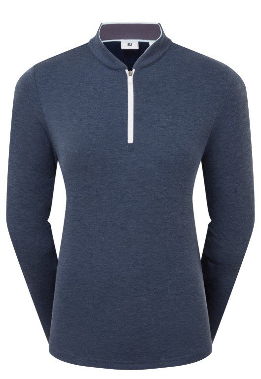 FootJoy 1/4 Zip Blade Collar Midlayer ladies sweatshirt, navy/dusty violet/glacial blue
