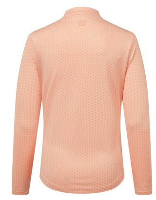 FootJoy Midlayer Full Zip Printed Sleeve women's sweatshirt, desert peach