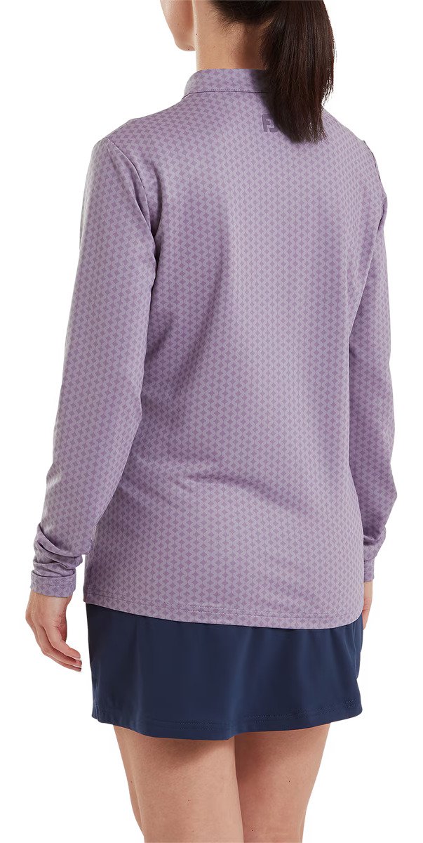 FootJoy Midlayer Full Zip Printed Sleeve ladies sweatshirt, dusty violet