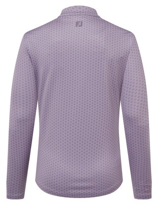 FootJoy Midlayer Full Zip Printed Sleeve ladies sweatshirt, dusty violet