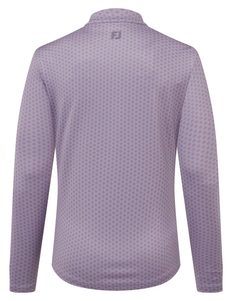 FootJoy Midlayer Full Zip Printed Sleeve ladies sweatshirt, dusty violet