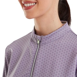 FootJoy Midlayer Full Zip Printed Sleeve ladies sweatshirt, dusty violet