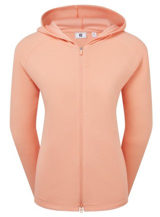 FootJoy Full-Zip Ottoman Hoodie women's sweatshirt, desert peach