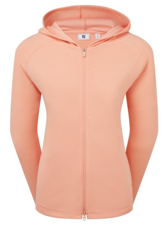 FootJoy Full-Zip Ottoman Hoodie women's sweatshirt, desert peach