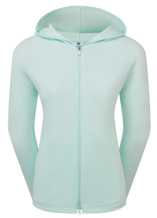 FootJoy Full-Zip Ottoman Hoodie women's sweatshirt, glacial blue