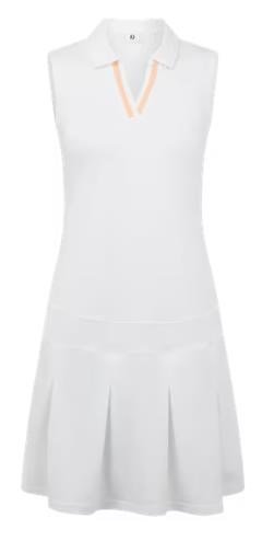FootJoy Pleated women's dress, white/desert peach