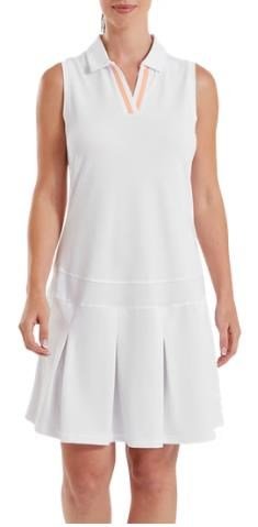 FootJoy Pleated women's dress, white/desert peach