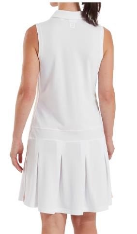 FootJoy Pleated women's dress, white/desert peach