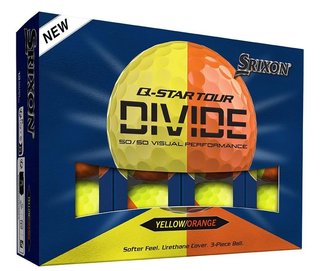 Srixon Q-Star Tour Divide golf balls, yellow/orange