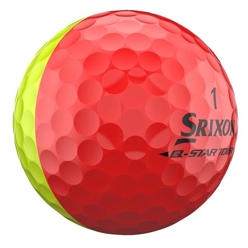 Srixon Q-Star Tour Divide golf balls, yellow/red