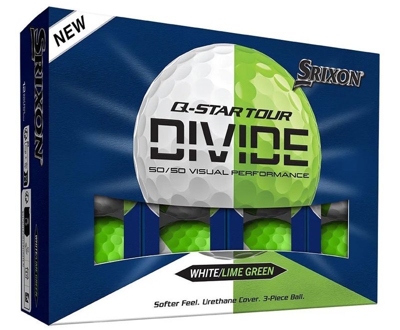 Srixon Q-Star Tour Divide golf balls, white/lime
