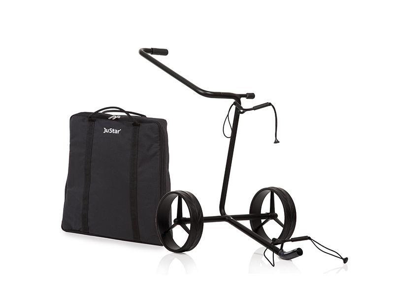 JuStar Black 2-Wheeled manual trolley, matt black finish