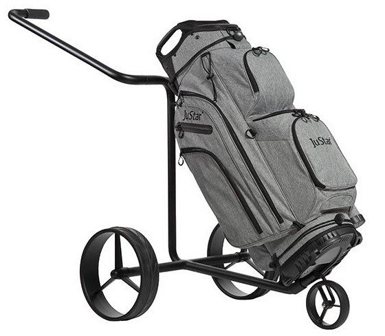 JuStar Black 3-Wheeled manual trolley, matt black finish