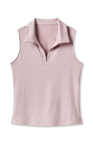 Travis Mathew Skyloft Light Sleeveless women's polo, heather violet ice