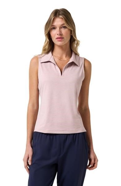 Travis Mathew Skyloft Light Sleeveless women's polo, heather violet ice