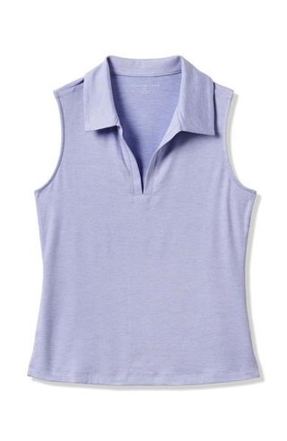 Travis Mathew Skyloft Light Sleeveless women's polo, heather soft blue