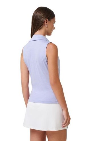 Travis Mathew Skyloft Light Sleeveless women's polo, heather soft blue