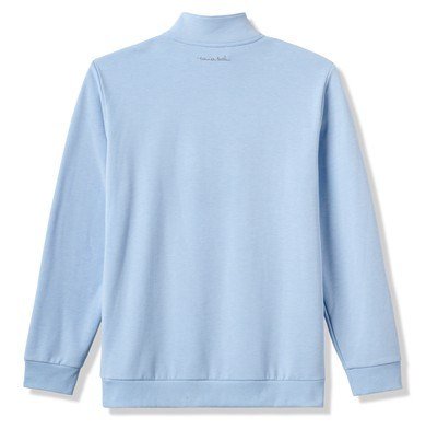 Travis Mathew Cloud Quarter Zip 2.0 men's pullover, heather powder blue
