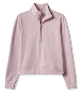 Travis Mathew Cloud Fleece Half-Zip women's sweatshirt, heather violet ice