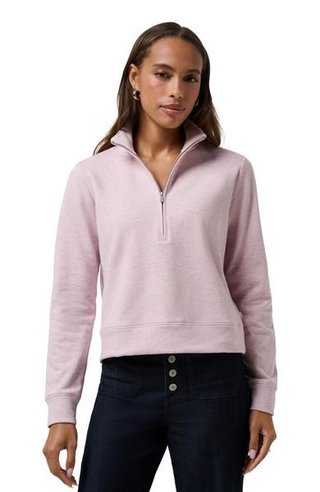 Travis Mathew Cloud Fleece Half-Zip women's sweatshirt, heather violet ice
