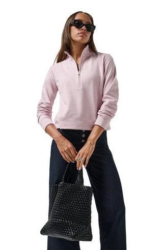 Travis Mathew Cloud Fleece Half-Zip women's sweatshirt, heather violet ice