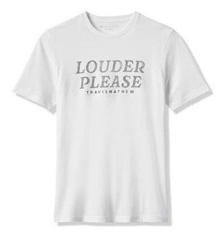 Travis Mathew Louder Please men's t-shirt, white