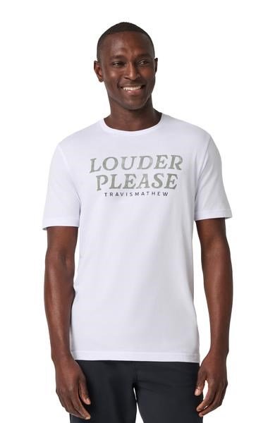 Travis Mathew Louder Please men's t-shirt, white