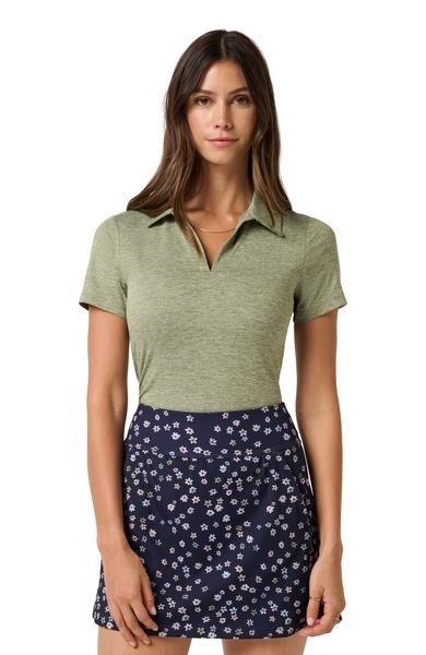 Travis Mathew Skyloft Light ladies polo, heather oil green