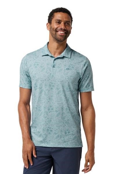 Travis Mathew Featherweight Paradise men's polo, forget me not