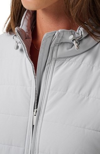Travis Mathew Skyloft Soft Espresso Martini women's jacket, heather light grey