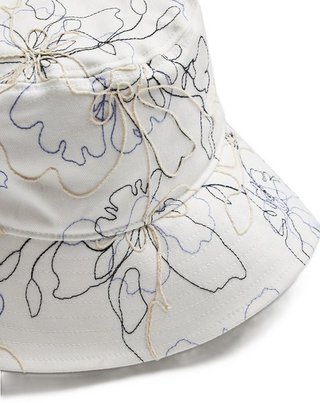 Travis Mathew Island Sol women's bucket hat, white denim multi