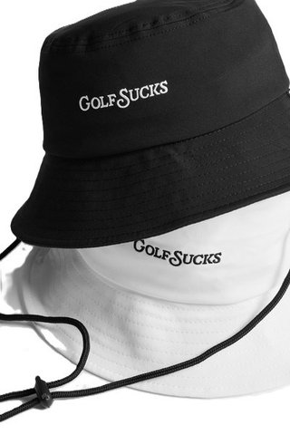 Travis Mathew Golf Sucks bucket hat, black