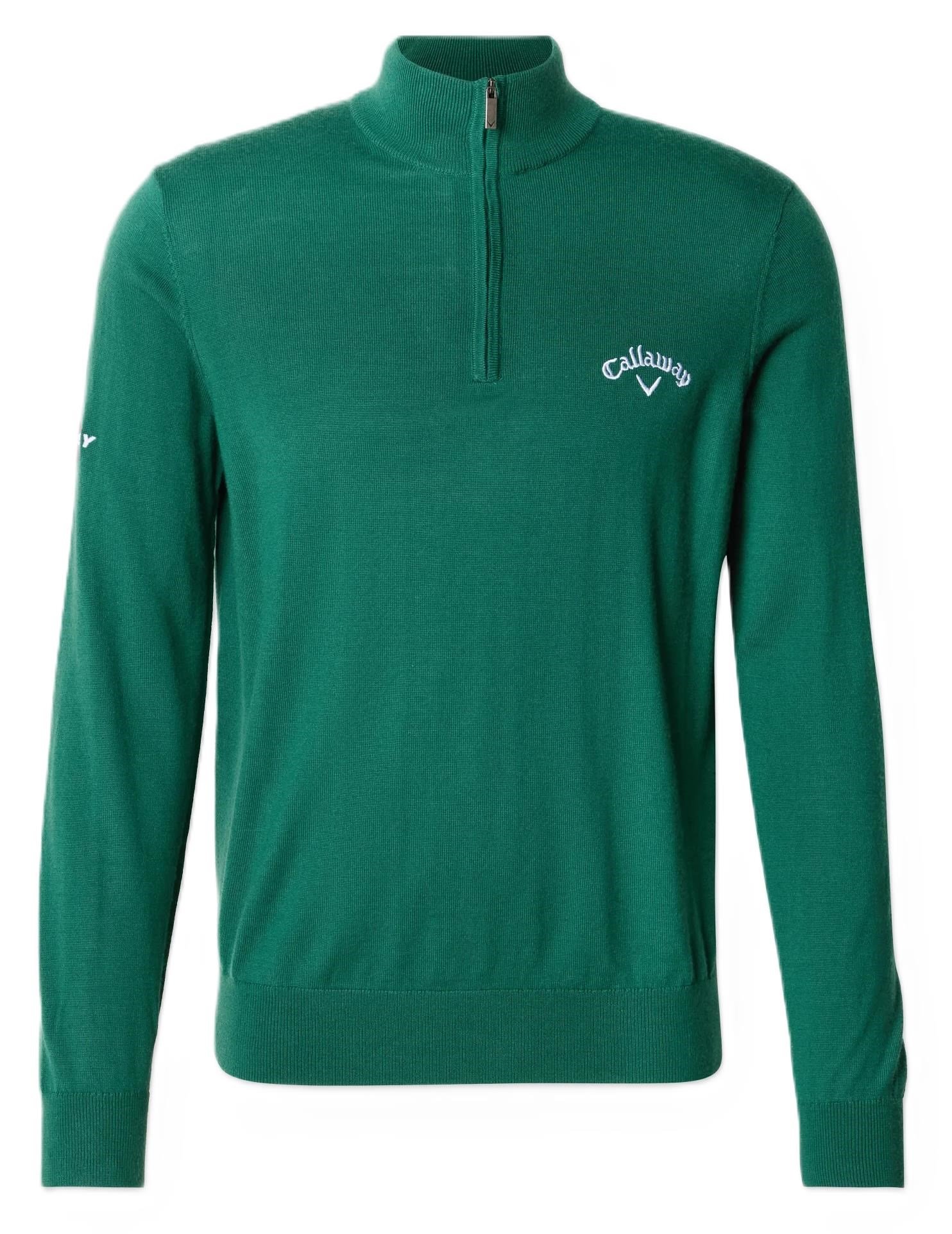 Callaway 1/4 Zip Mock men's sweater, deep galapagos green