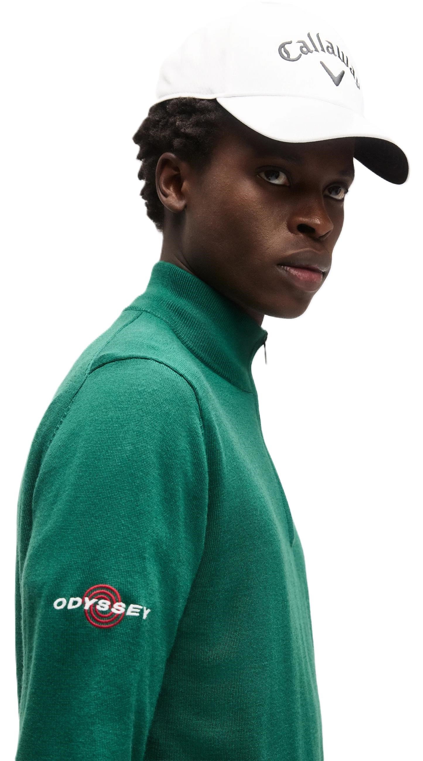 Callaway 1/4 Zip Mock men's sweater, deep galapagos green