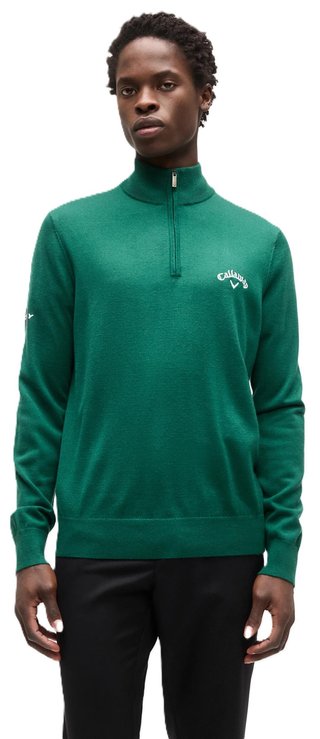 Callaway 1/4 Zip Mock men's sweater, deep galapagos green