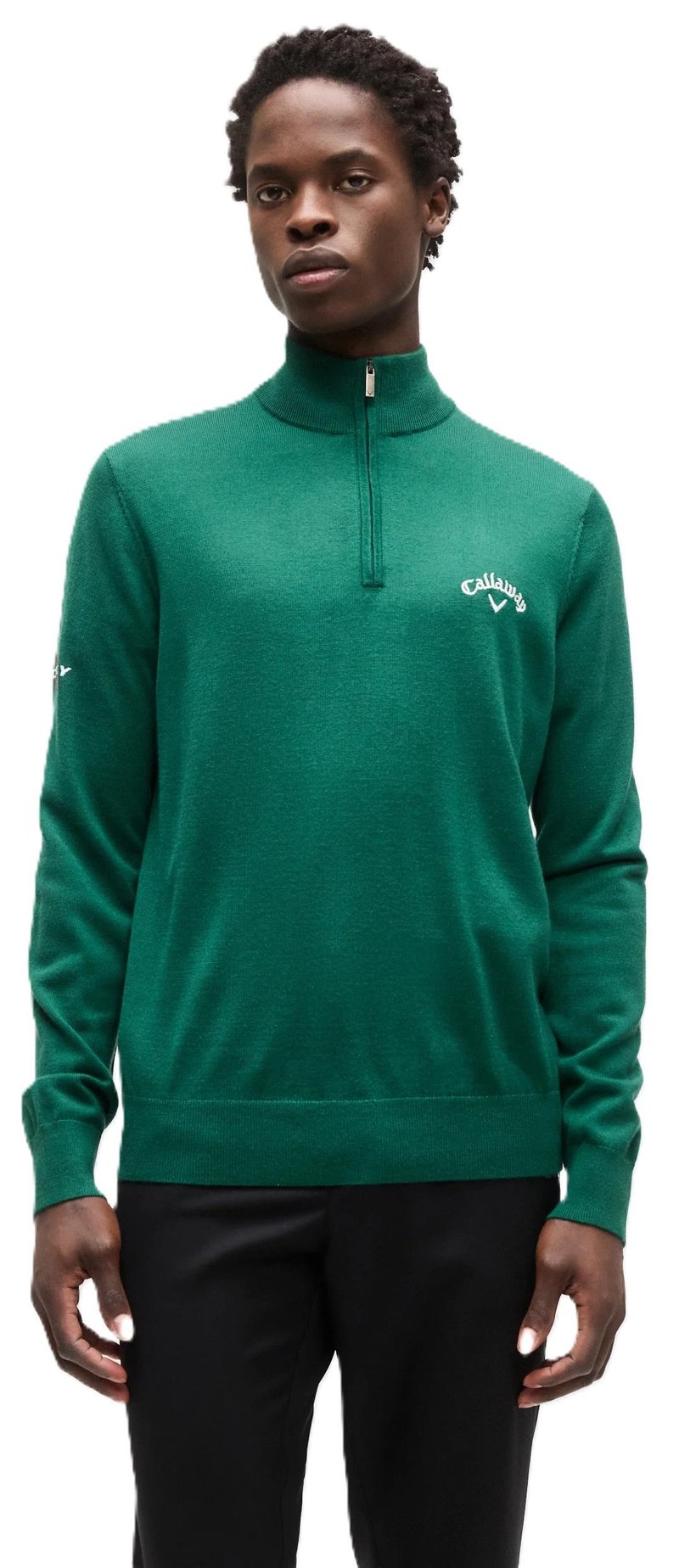 Callaway 1/4 Zip Mock men's sweater, deep galapagos green