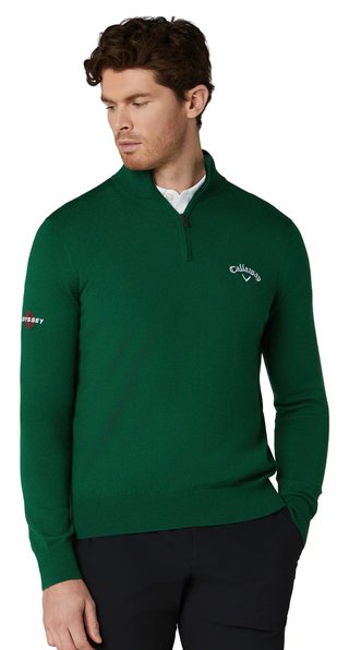 Callaway 1/4 Zip Mock men's sweater, deep galapagos green