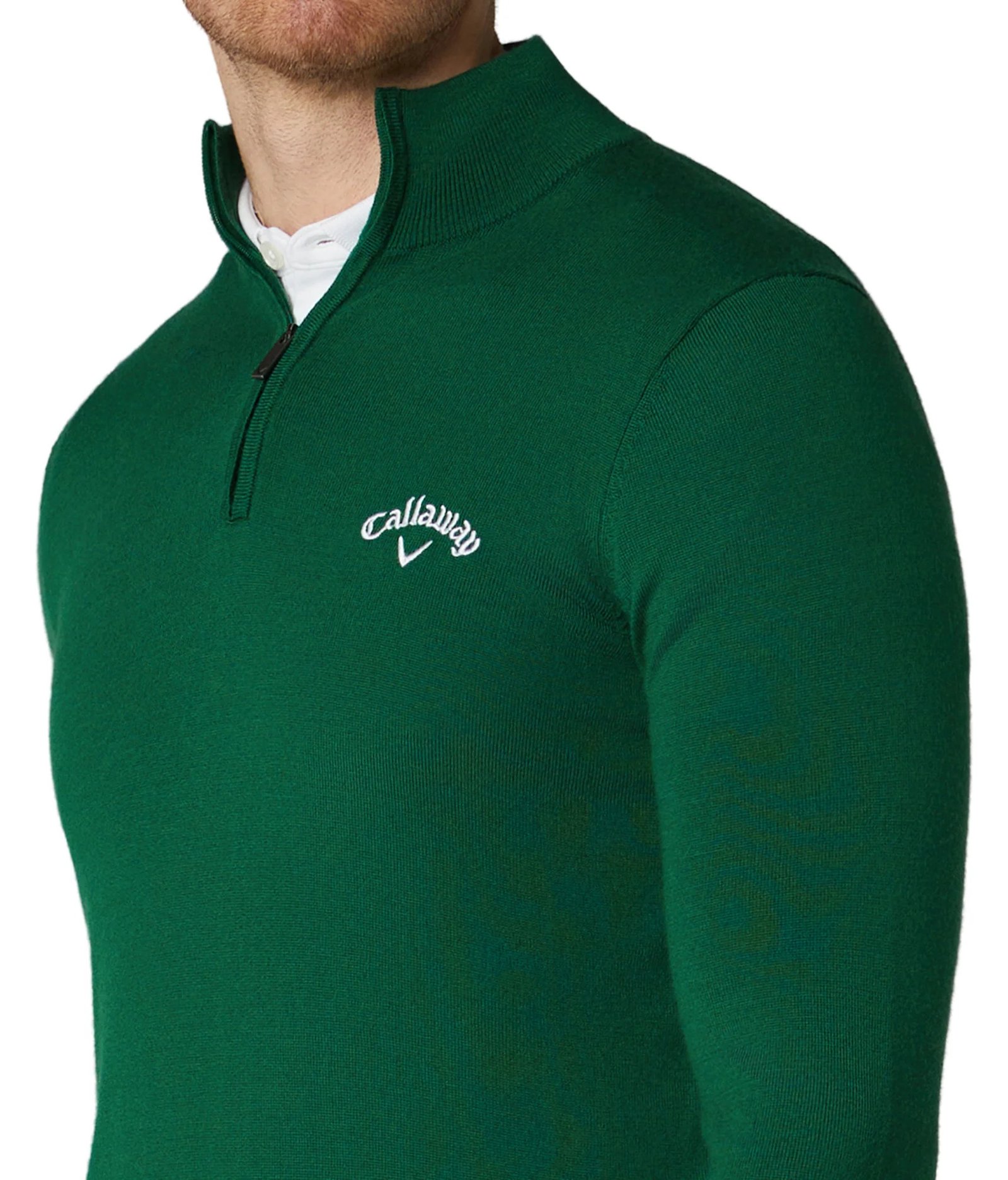 Callaway 1/4 Zip Mock men's sweater, deep galapagos green