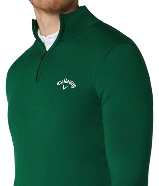 Callaway 1/4 Zip Mock men's sweater, deep galapagos green