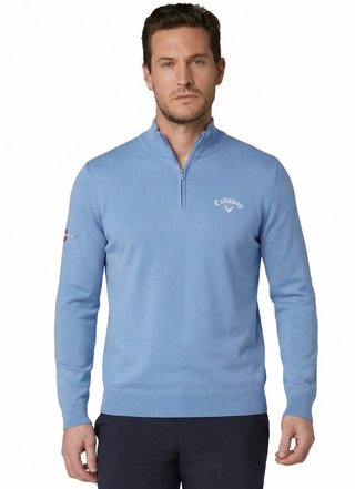 Callaway 1/4 Zip Mock men's sweater, vista blue