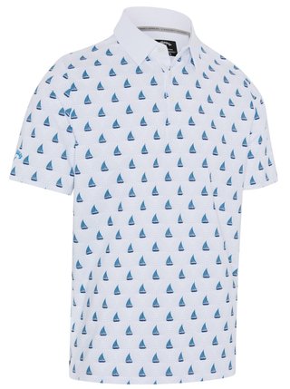 Callaway Sailboat Sunset Geo Print men's polo, bright white