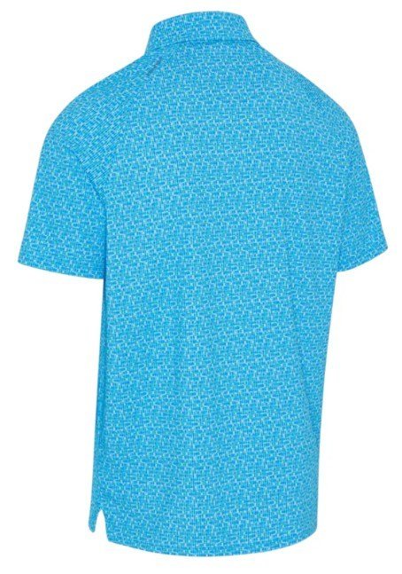 Callaway Tile Gingham Print men's polo, brilliant blue