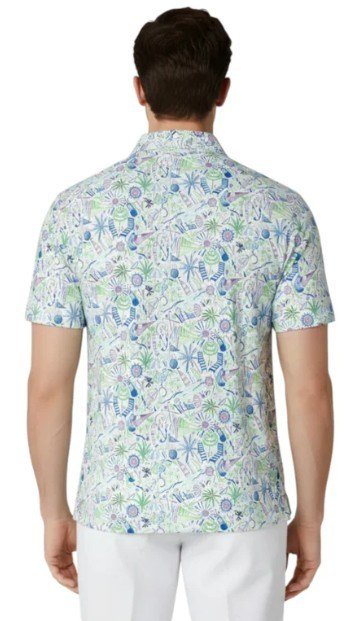 Callaway Nautical Conversational Print men's polo, white