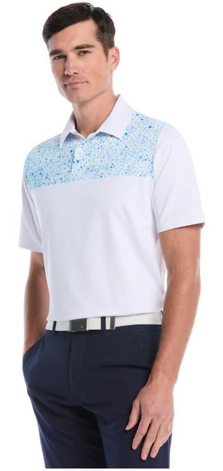 Callaway Driving Range Engineered Print men's polo, bright white